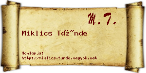Miklics Tünde névjegykártya