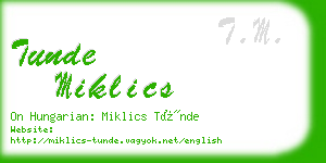 tunde miklics business card